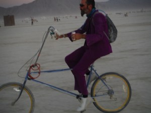 Bren in his Pimping Purple suit on his Pimping Playa bike