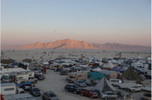 The beauty of the desert with 65,000 people camping in it