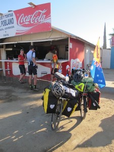 Sharing a taco with our new mates, Dan & Bryce
