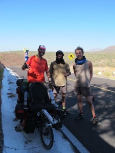 We met these French guys riding their recumbent bikes North through killer head winds. We salute you guys!