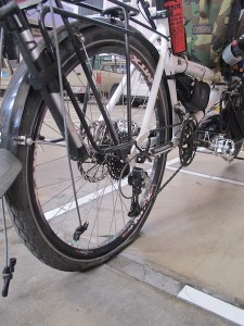 Our first puncture at 5698km. We challenge all other cycle tourists to beat those odds! Schwalbe tires are THE BEST!