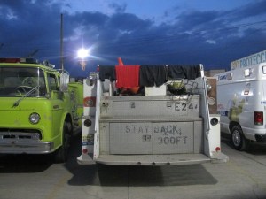 We did a quick load of washing and hung it to dry...on the back of the fire truck of course!