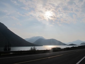 Riding around a gorgeous lake, on a mission to meet KiKi on the beach