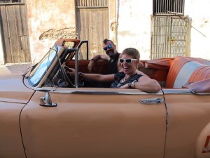 It had to be done. We took a ride through Havana in an old Chevy with Roberto.