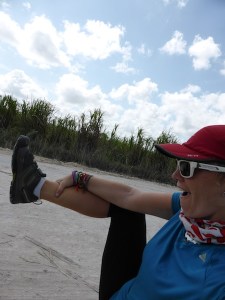 While Bren fixes the bike, I find other ways to amuse myself. How cool are my new Keens?