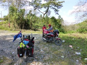 We stopped for a breather and heard clear shouts of "Pizza!". We sure as hell waved that guy down!