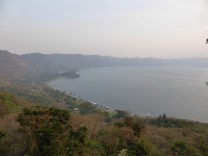 Our first view of Lake Coatepeque, El Salvador