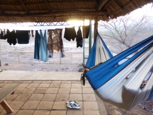 Sleeping in the hammocks before the hike