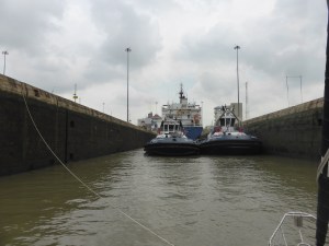 The tugs boats protecting us front he big ship, well, thats the way I saw it