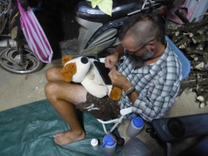 She wanted to make sure Bren got a good nights sleep in our tent in her drive way,so she gave him her toy dog for the night. I got a princess pillow.