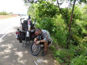2nd puncture, thankfully in the shade this tim