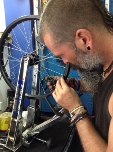 Brendo, now a true champ at wheel rebuilding. Practise makes perfect….we hope!