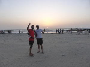 We met with 'Aussie Dion' for some beach beers. Bren wearing our new spare tyre .