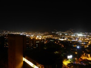 Night view of Medellin from our apartment