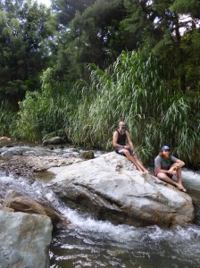 With Mike at the stream by the case