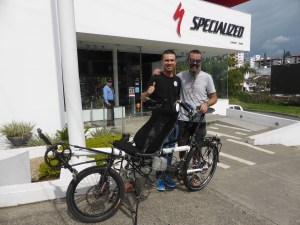 With Andre at Specalized in Pereira where they rebuilt our rear wheel