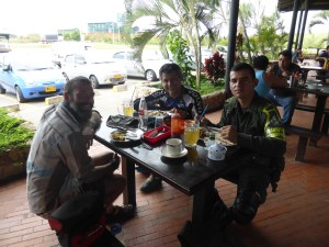 With Fabio the cyclist  and Wilmar the policeman. Thanks for lunch Wilmar!
