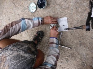 Bren replacing the bearings on his pedals.