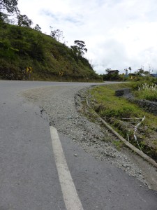 We thought this was hundimiento until we saw several entire cliff faces laying all over the road