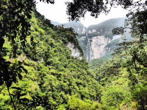 Gocta Falls in the distance