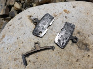 The end of these disc pads. Even the sides of the clamp were burnt out!