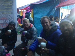 We found a cocktail bar in the market that made mean pisco sours for 5 soles