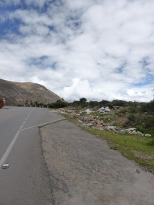 Dumping rubbish on the side of the road in Peru is a huge problem.