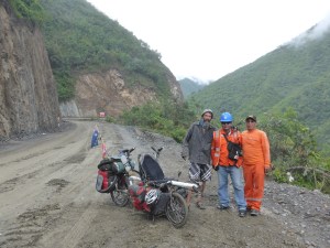 We chatted to these guys for ages as they cleared the road for us 