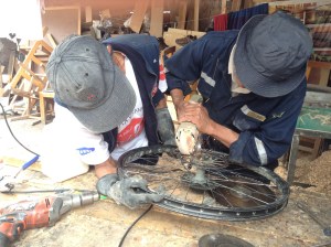 Some excellent fellas helping to remove a threaded screw