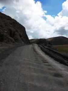 There are so many photos of how horrid the road conditions were, but I think this one says it all. Check out the wash-board