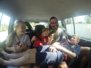 First day back and in the car with all the Carys!