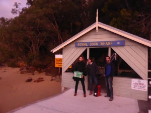 At Bonny Doon wharf with friends from my uni days - Ben & Matt