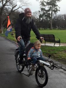 Otto flying with Falkor